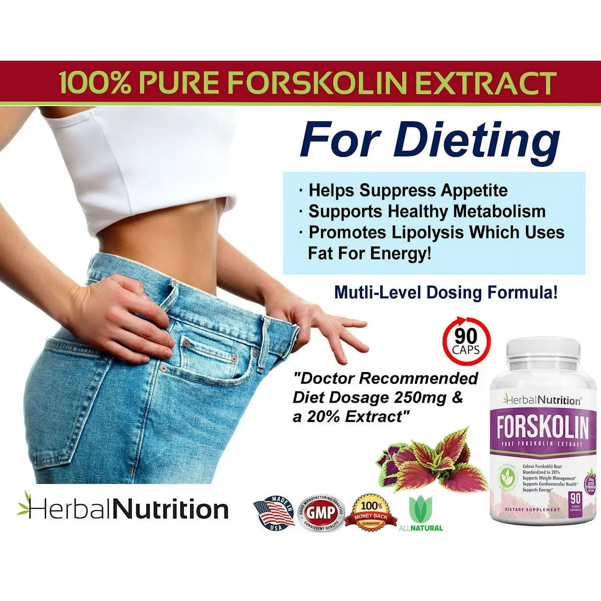 Herbal Nutrition Forskolin For Weight Loss Capsules